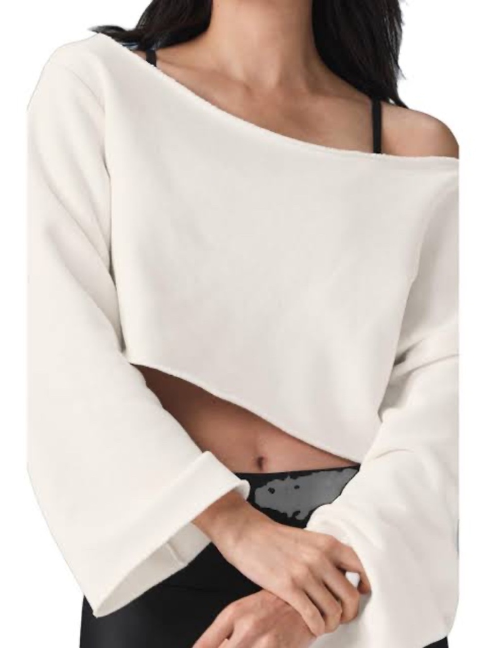 Cropped Barre Shoulder Cover Up, Heather Grey, Alo, XS